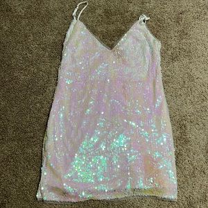 Sequin White Dress